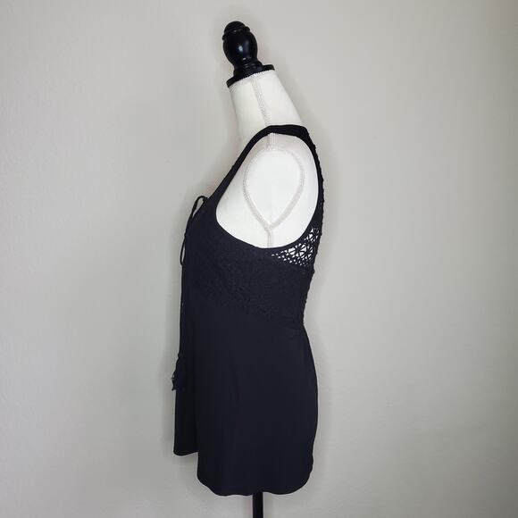 BCBG Black Crochet Tank Top Small - Picture 4 of 10